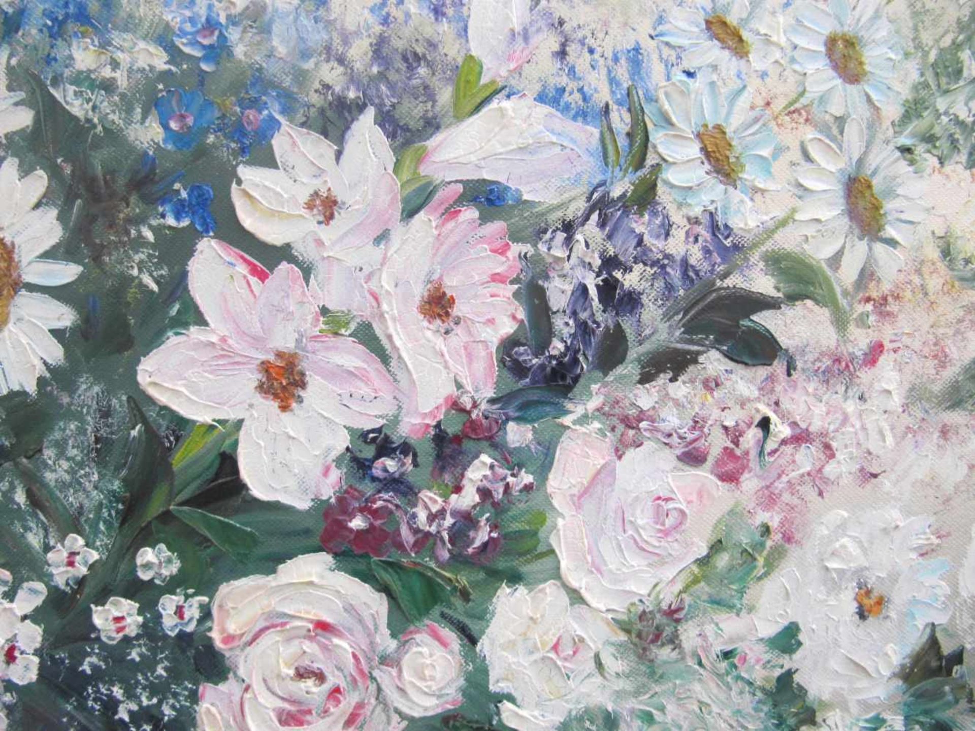 M. Poorts, Stillleben, weiße und rosa Blumen in Vase, Öl auf Leinwand - Image 4 of 7