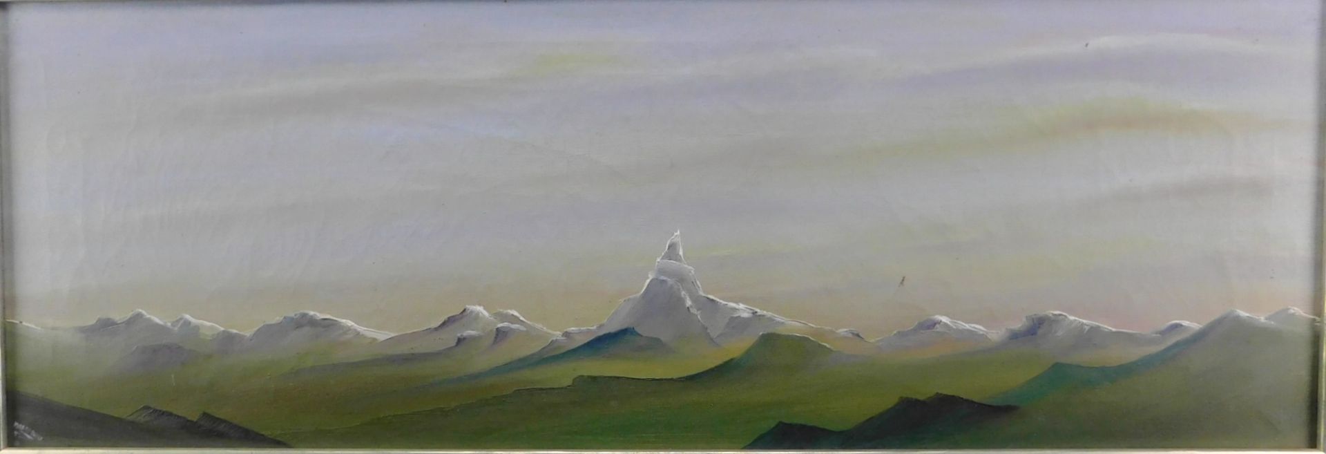 Gemälde "Berglandschaft" m.R., unten links signiert, 20. Jhdt. - Bild 2 aus 4