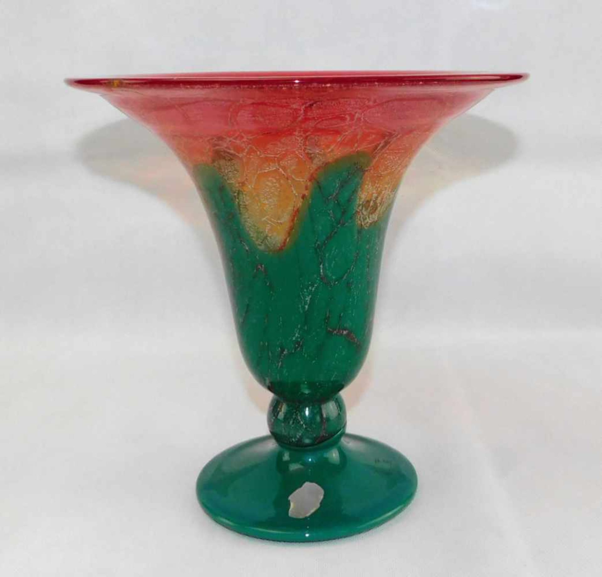 WMF Vase IKORA, rot/grün 1930er Jahre