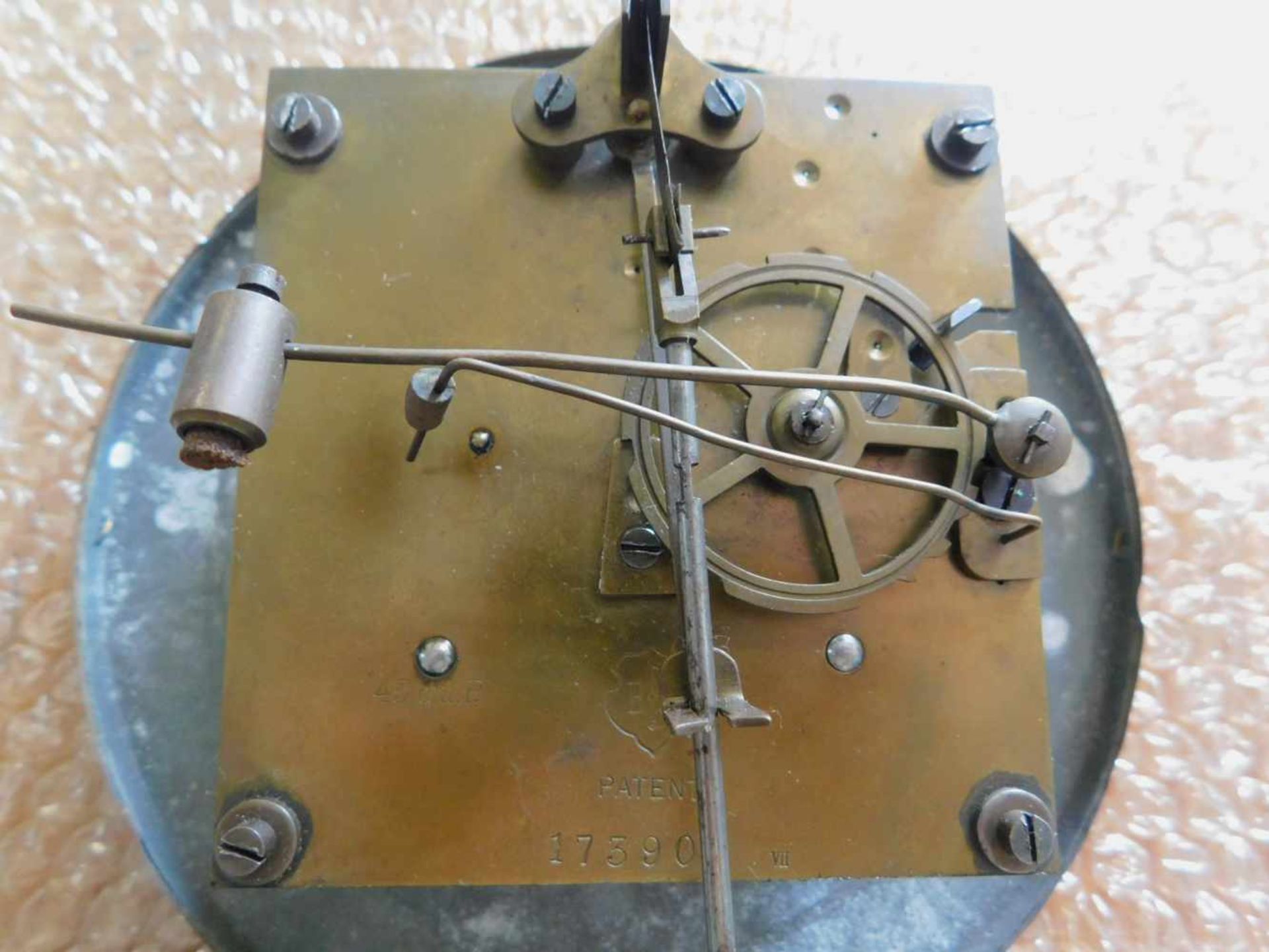 Großer Regulator, Eiche, Jugendstil um 1900, Glockengong, Uhrwerk punziert B.P. Patent und - Bild 5 aus 7