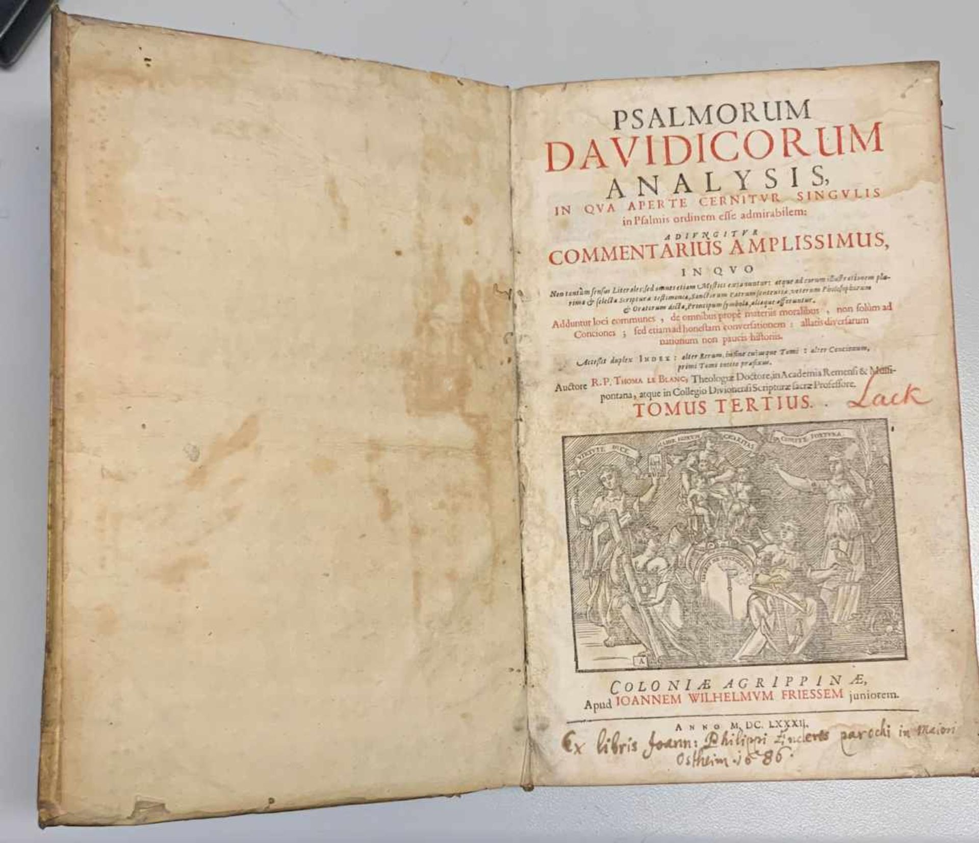 Thomas Le Blanc: Psalmorum Davidicorum analysis, in qua aperte cernitur singulis in Psalmis - Bild 3 aus 4
