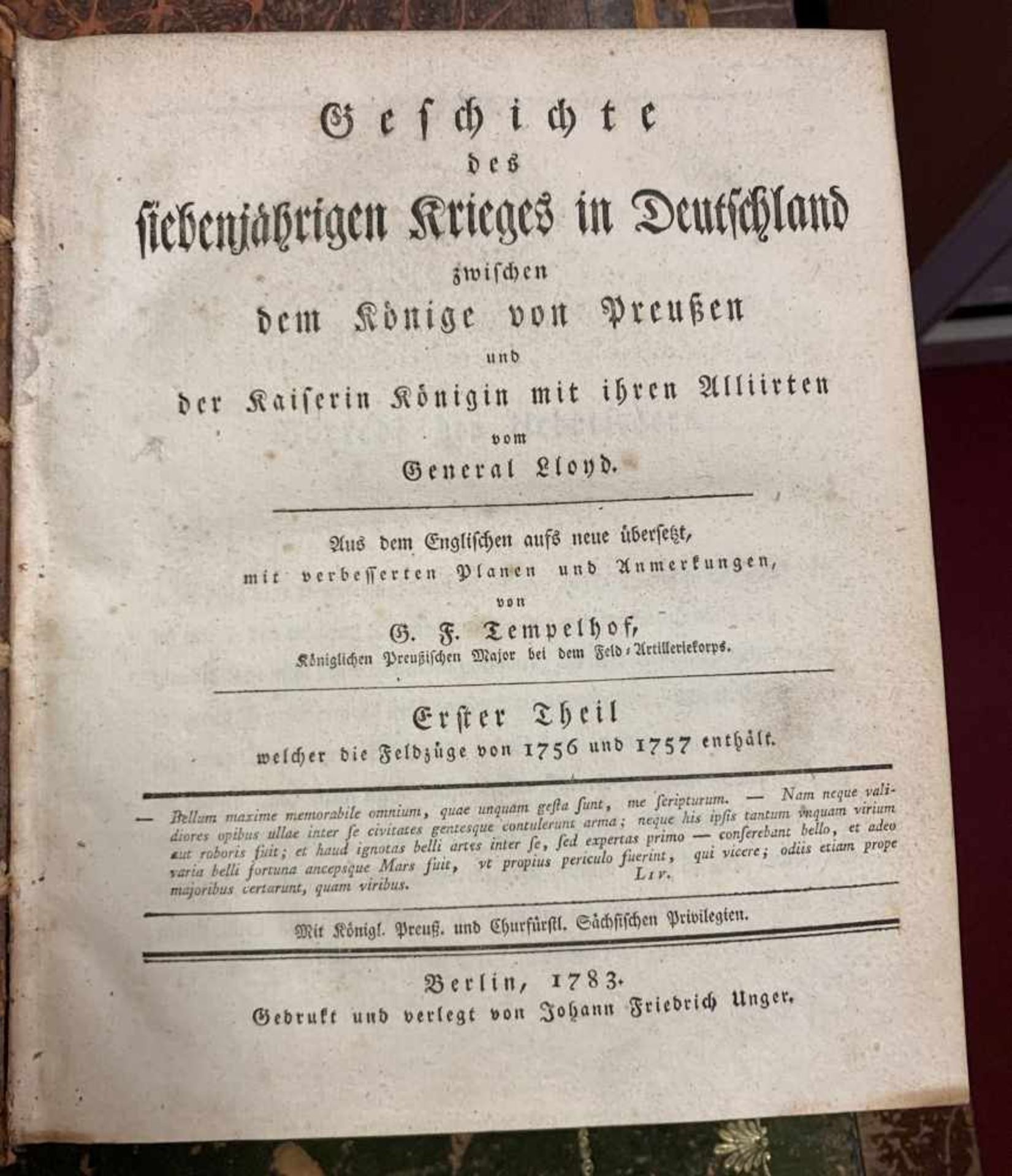 Tempelhof Lloyd: Geschichte des siebenjährigen Krieges in Deutschland zwischen dem Könige von - Bild 2 aus 2