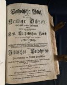 Katholische Bibel, Johann Joseph Fleischmann, Nürnberg 1763. Großformat, Ledereinband, Schließen,