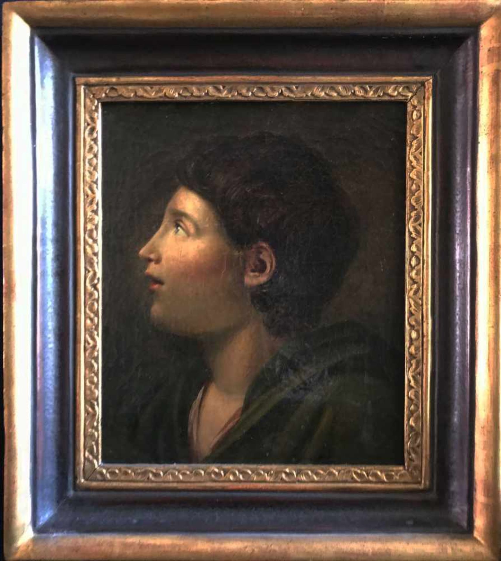 Portrait Johannes der Täufer, 18. Jh., Öl/Lwd 33,5 x 27,5 cm. Der junge Johannes ist im Profil - Bild 2 aus 3