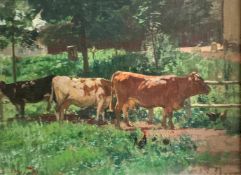 Otto STRÜTZEL (Dessau 1855 - 1930 München, deutscher Impressionist), Kühe auf der Weide, umgeben von