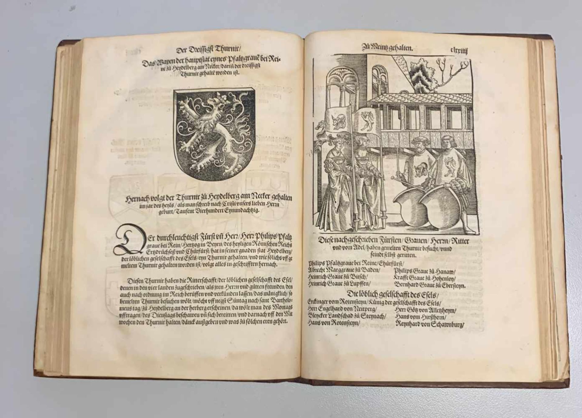 Thurnierbuch. Verlegung Hieronimi Rodlers, Fürstlichen Secretarien Zu Siemern (Simmern) 1532 - Bild 2 aus 8