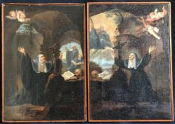 Unbekannter Künstler, Italien, 18. Jh., 2 Gemälde mit je einer aufgebracht betenden, büßenden