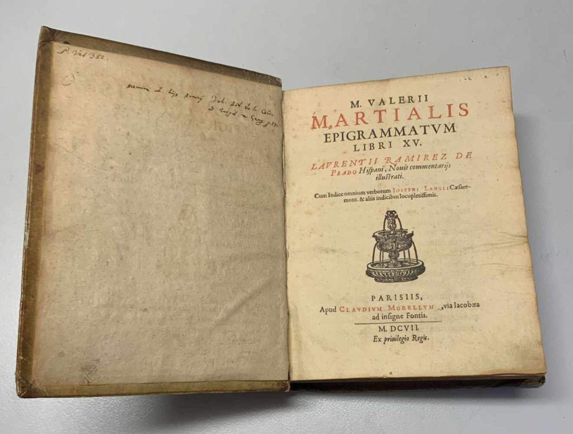 M. Valerii Martialis: Epigrammatum Libri XV. Paris 1607. sächsischer Wappeneinband. Schweinsleder. - Image 6 of 8