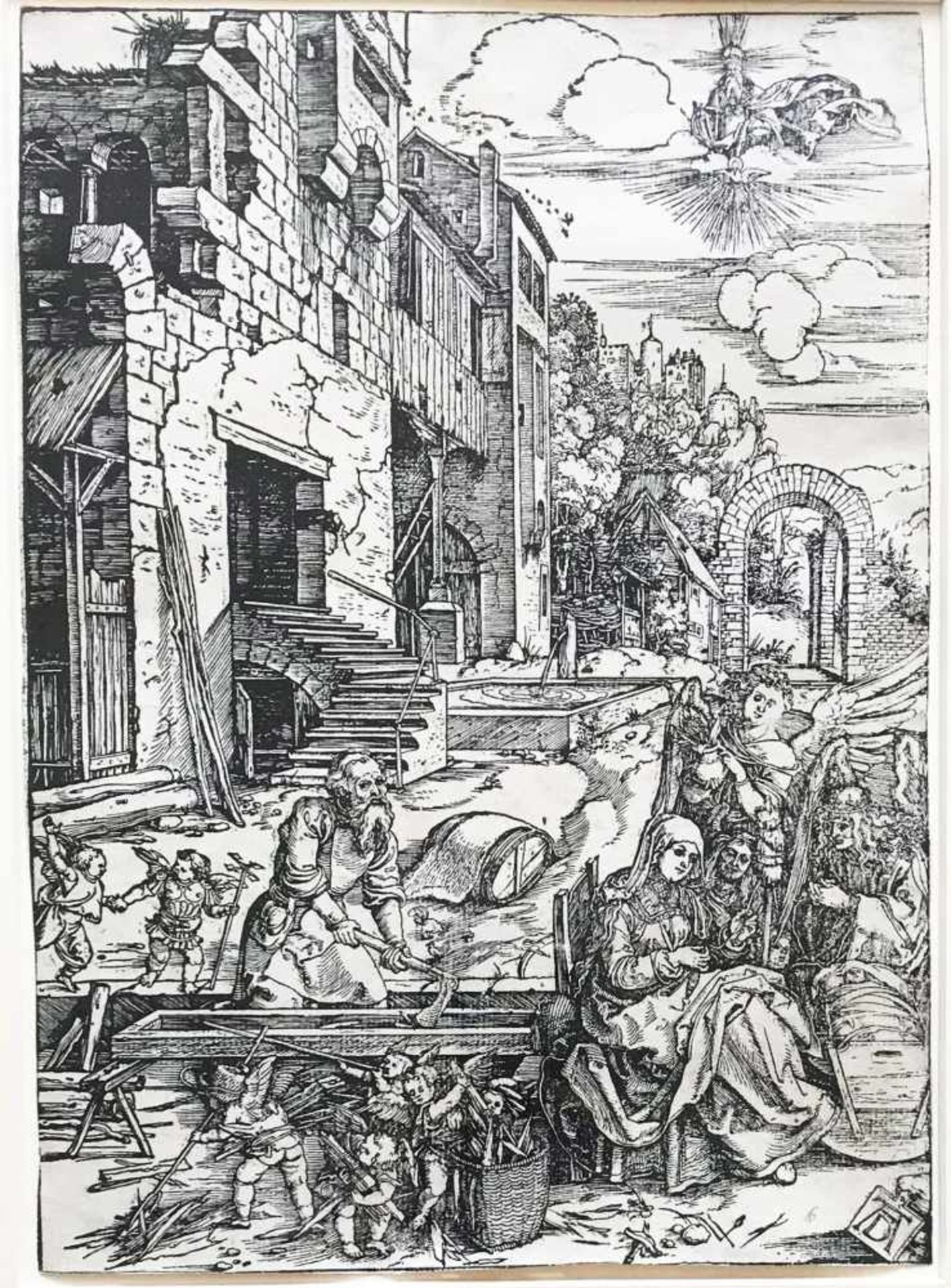 Albrecht Dürer (1471 - 1528), Der Aufenthalt in Ägypten, B. 90, Meder 202d, Holzschnitt auf Bütten - Bild 2 aus 3