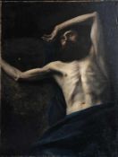 Unbekannter Künstler, 19. Jh., Hiob, Ribera Nachfolge, Altersspuren, Leinwandschäden, 116 x 89
