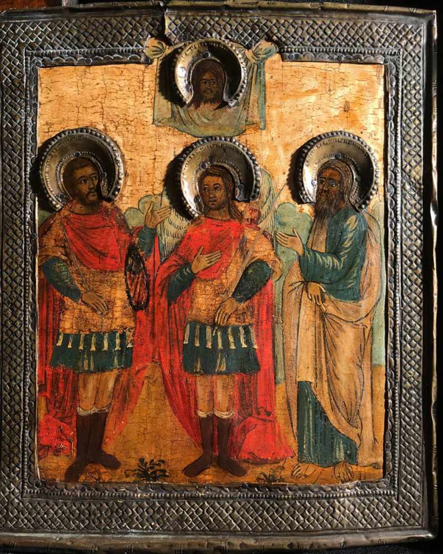 3 Ikonen, Eitempera/Holz: Russland, 18. Jh., Heiliger Erzengel Michael, dazu Heilige und - Image 9 of 10