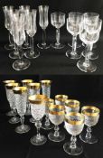 Konvolut Gläser, Set Saint Louis: 6 Wein- und 6 Sektgläser, H. 18,5 cm und 23,5 cm sowie Set
