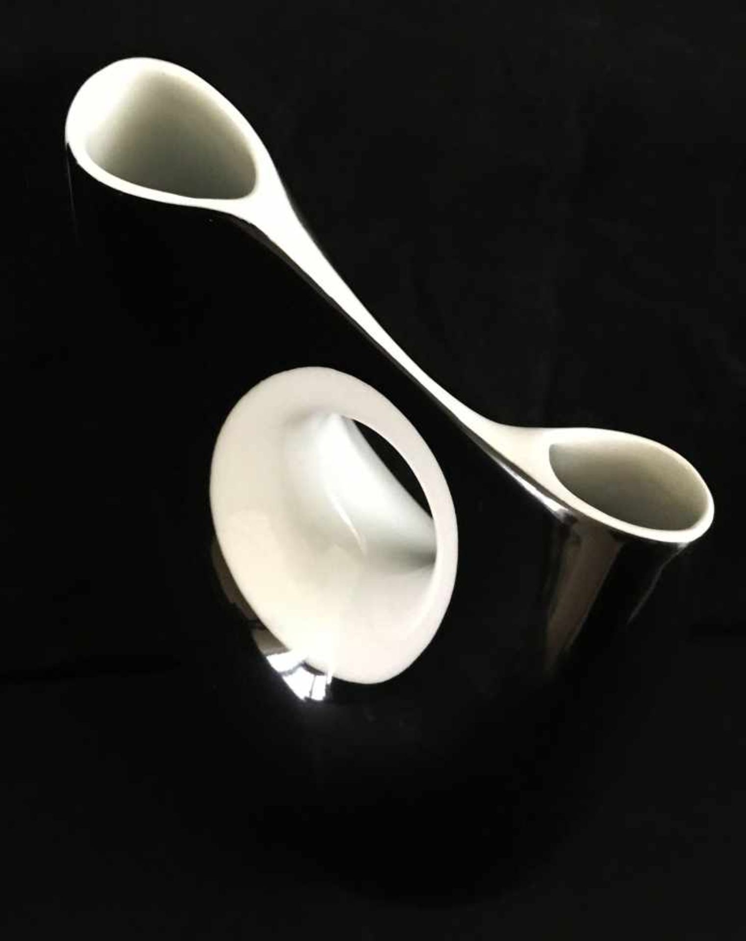 Rosenthal, Kunstabteilung Selb, Vase, Porzellan, Entwurf Beate Kuhn, ovale Form, schwarze - Bild 2 aus 4