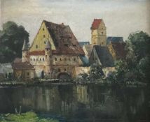 Josef Rolf Knobloch (1891-1964), Alte Stadtmühle Dinkelsbühl, signiert und bez. "München", Öl/