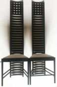 Paar Hillhouse Chairs, Cassina, Italien, zwei Stühle mit hoher Lehne von Charles Rennie