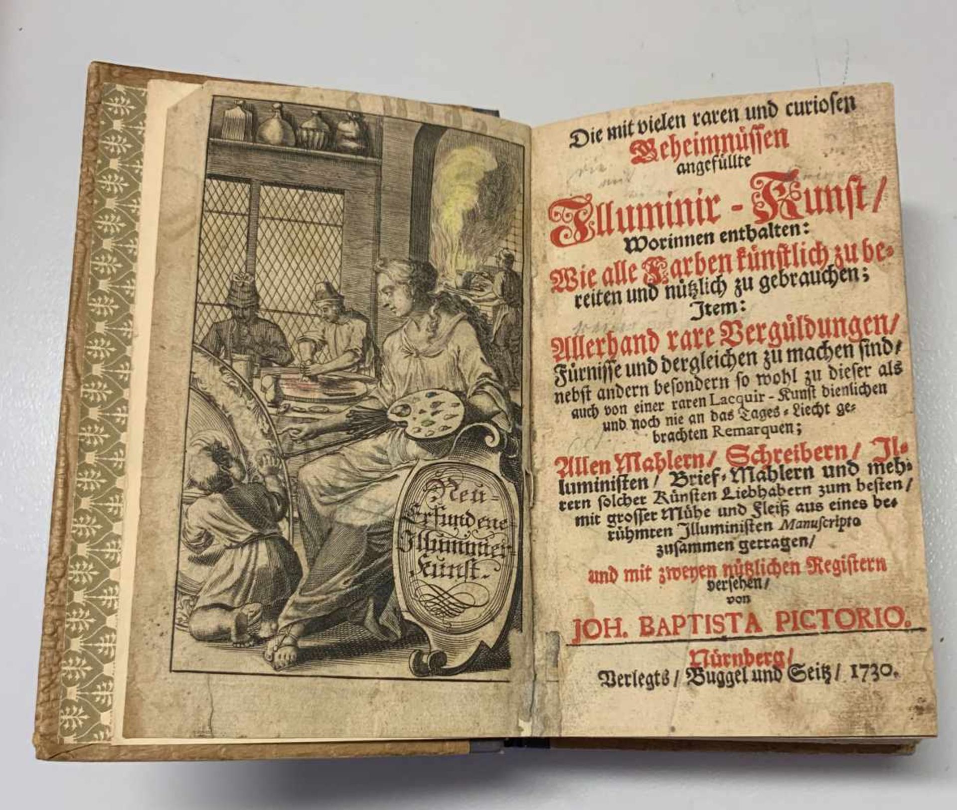 Johann Baptiste Pictorius. Die mit vielen raren u. curiosen Geheimnissen angefüllte Illiminir-Kunst, - Bild 2 aus 6