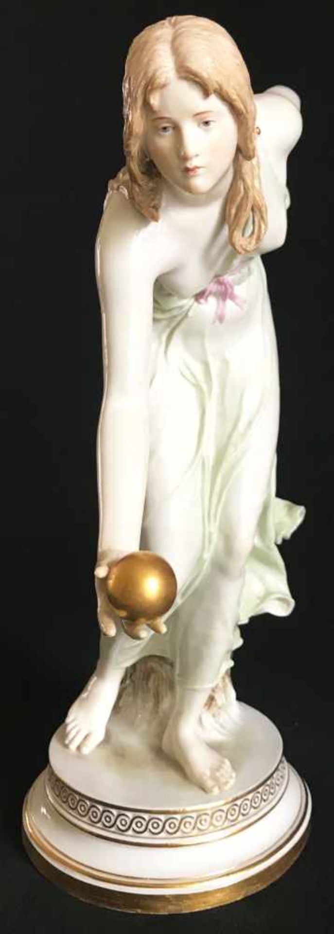 Meissen, Kugelspielerin, Porzellan. Nach dem Original von Walter Schott (1861-1938). Auf rundem - Bild 6 aus 8