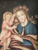 Unbekannter Künstler, 19. Jh., die mit Blumen bekränzte Maria mit dem Jesulein sowie einer