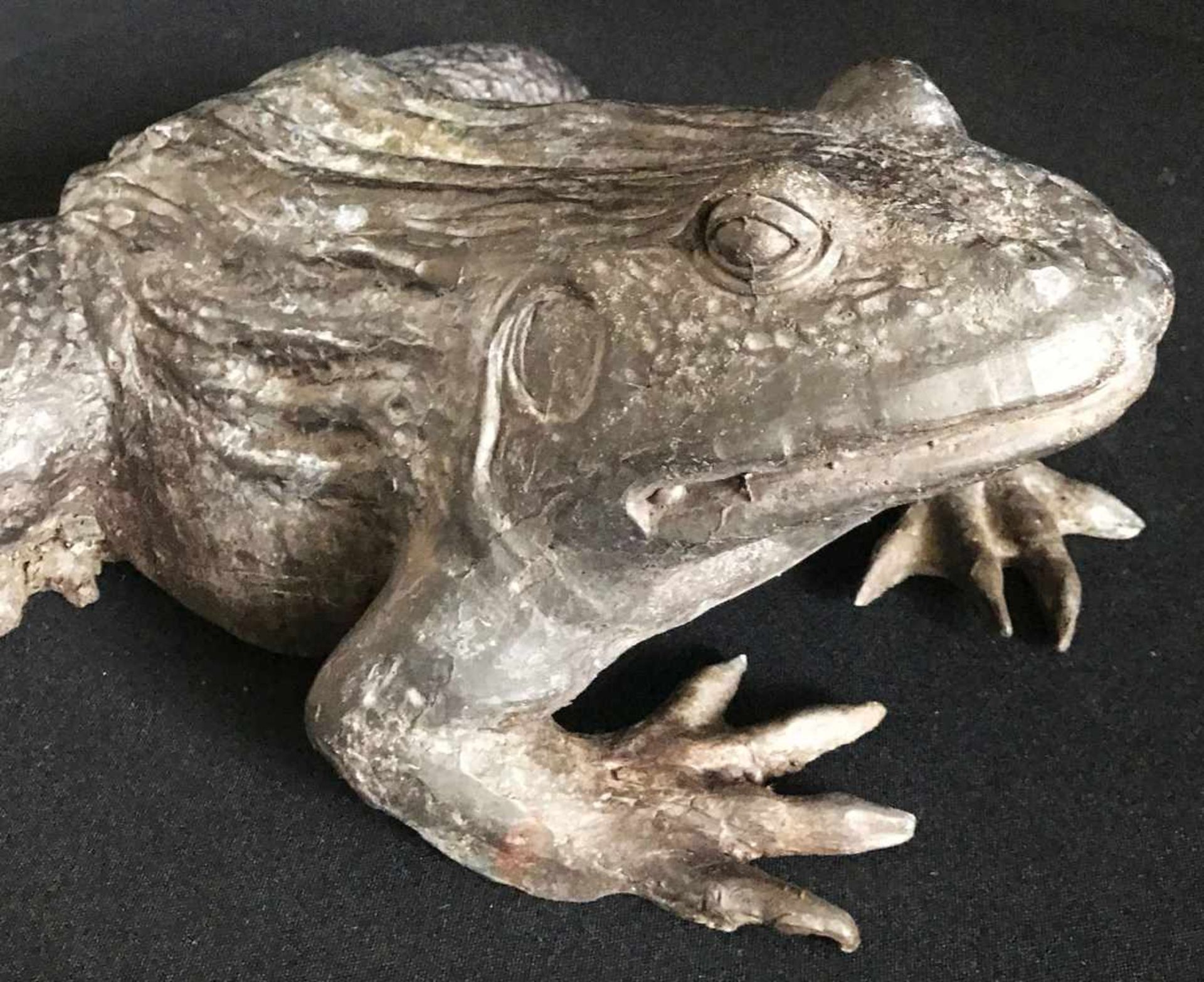 Bronze-Frosch, sehr realitätsnahe Ausführung, 37 x 31 cm - Bild 2 aus 3