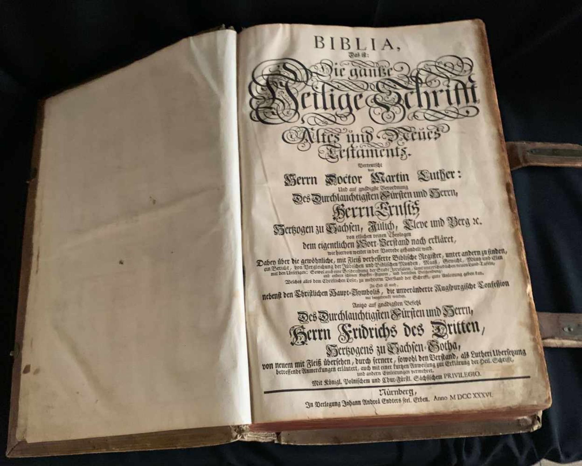 Kurfürstenbibel zu Nürnberg 1736. Biblia. Das ist die ganze Heilige Schrift des Alten und Neuen