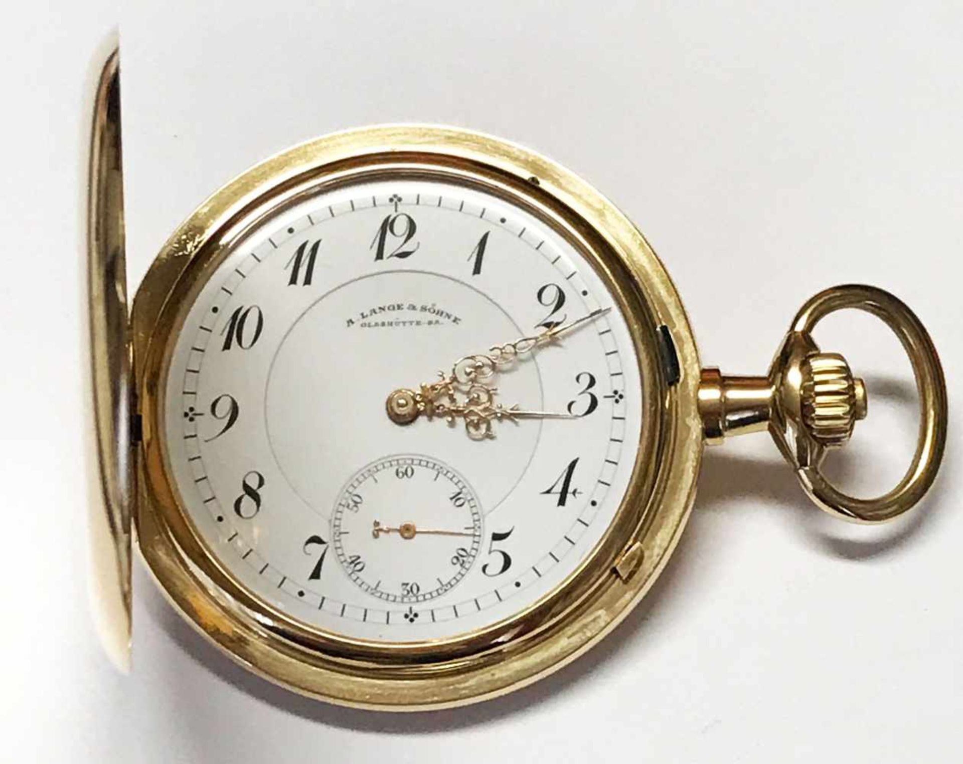 A. Lange & Söhne, Savonette Herrentaschenuhr, Werkdurchmesser 43 mm, flache Ausführung, 750er - Bild 5 aus 6