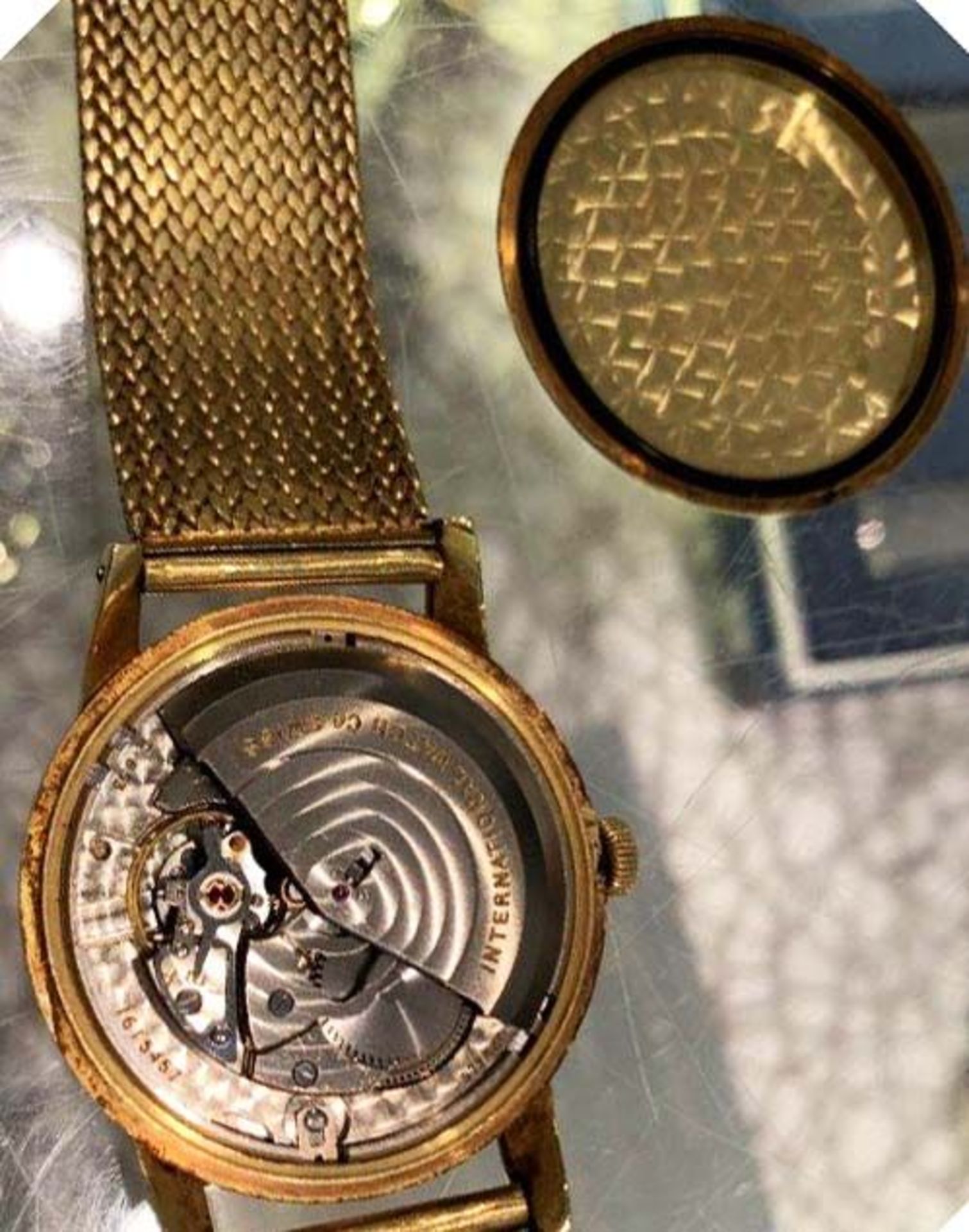 IWC (International Watch Company) Herrenarmbanduhr, 750er GG, Automatic, Gebrauchsspuren, L. 21 - Image 4 of 5