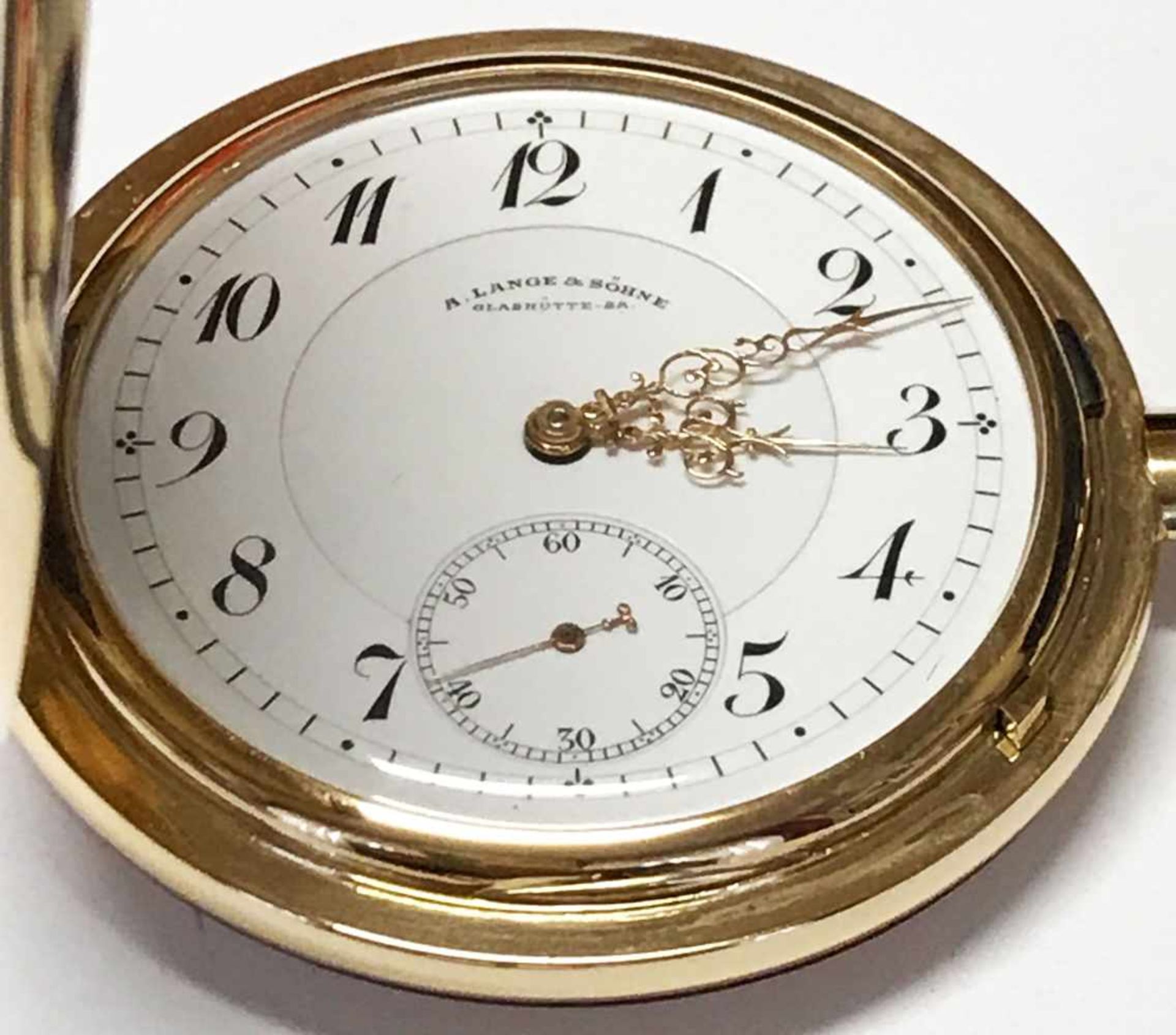 A. Lange & Söhne, Savonette Herrentaschenuhr, Werkdurchmesser 43 mm, flache Ausführung, 750er - Bild 3 aus 6