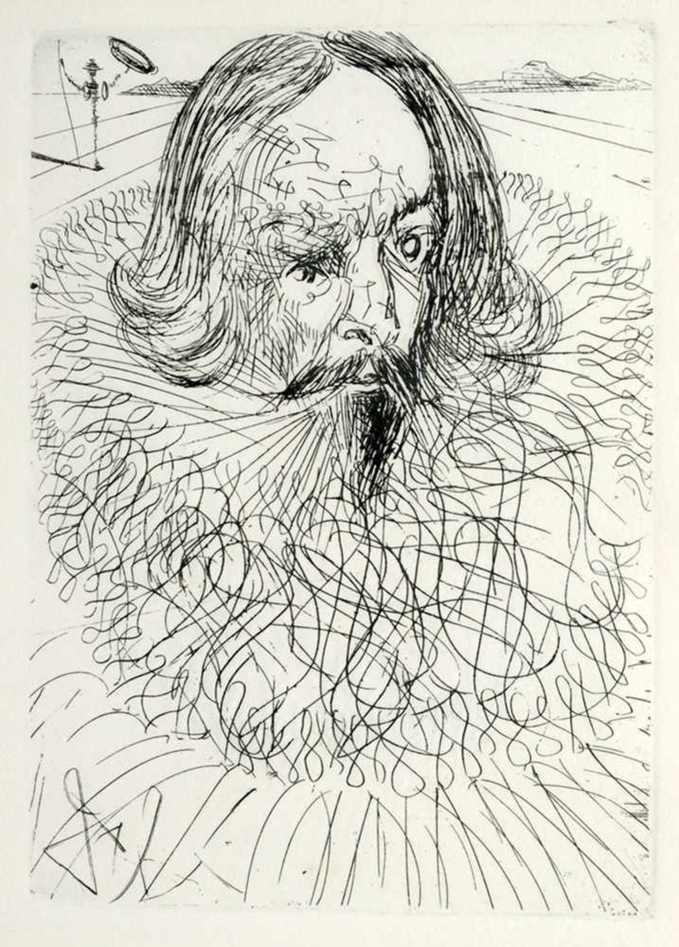 Salvador Dali (1904-1989), Radierung "Cervantes" aus der Reihe "Cinq portraits espagnols", 1966, im - Bild 3 aus 3