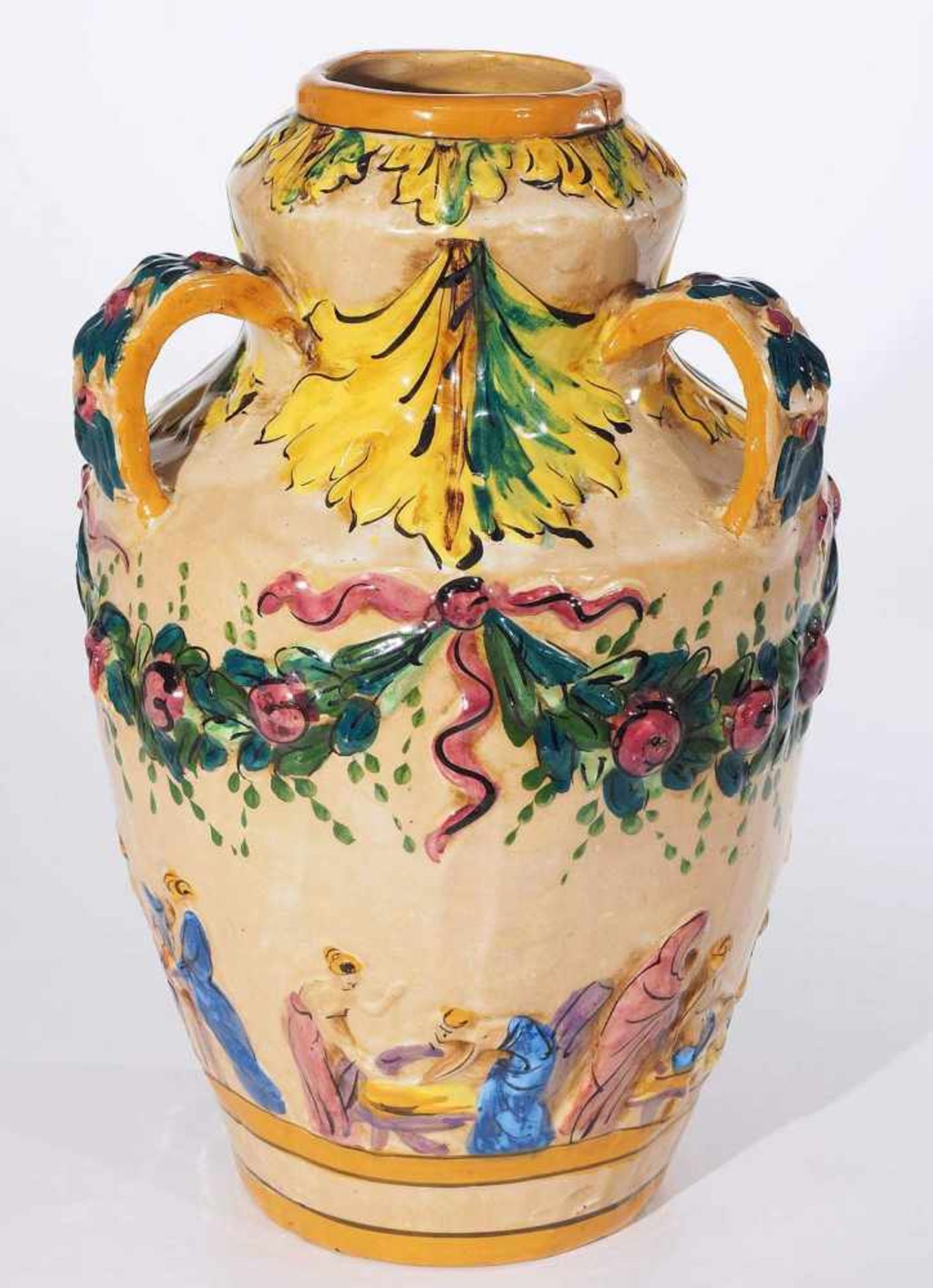 Keramik-Ziervase, um 1900. - Bild 2 aus 8