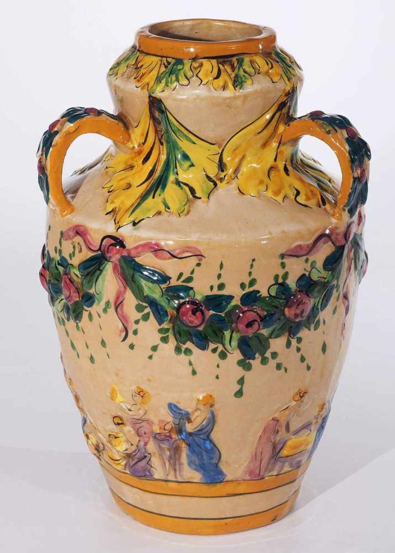 Keramik-Ziervase, um 1900. - Bild 3 aus 8