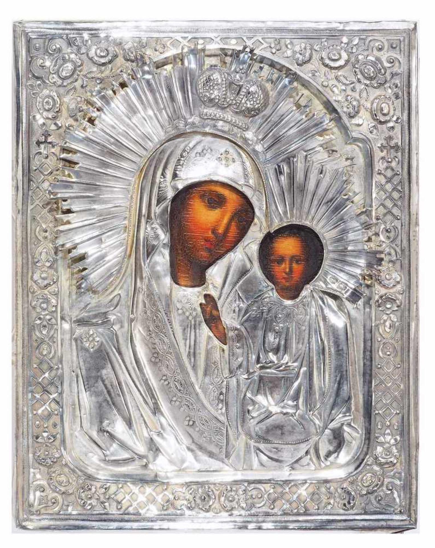 Russische Ikone "Gottesmutter von Kasan" - Bild 2 aus 7