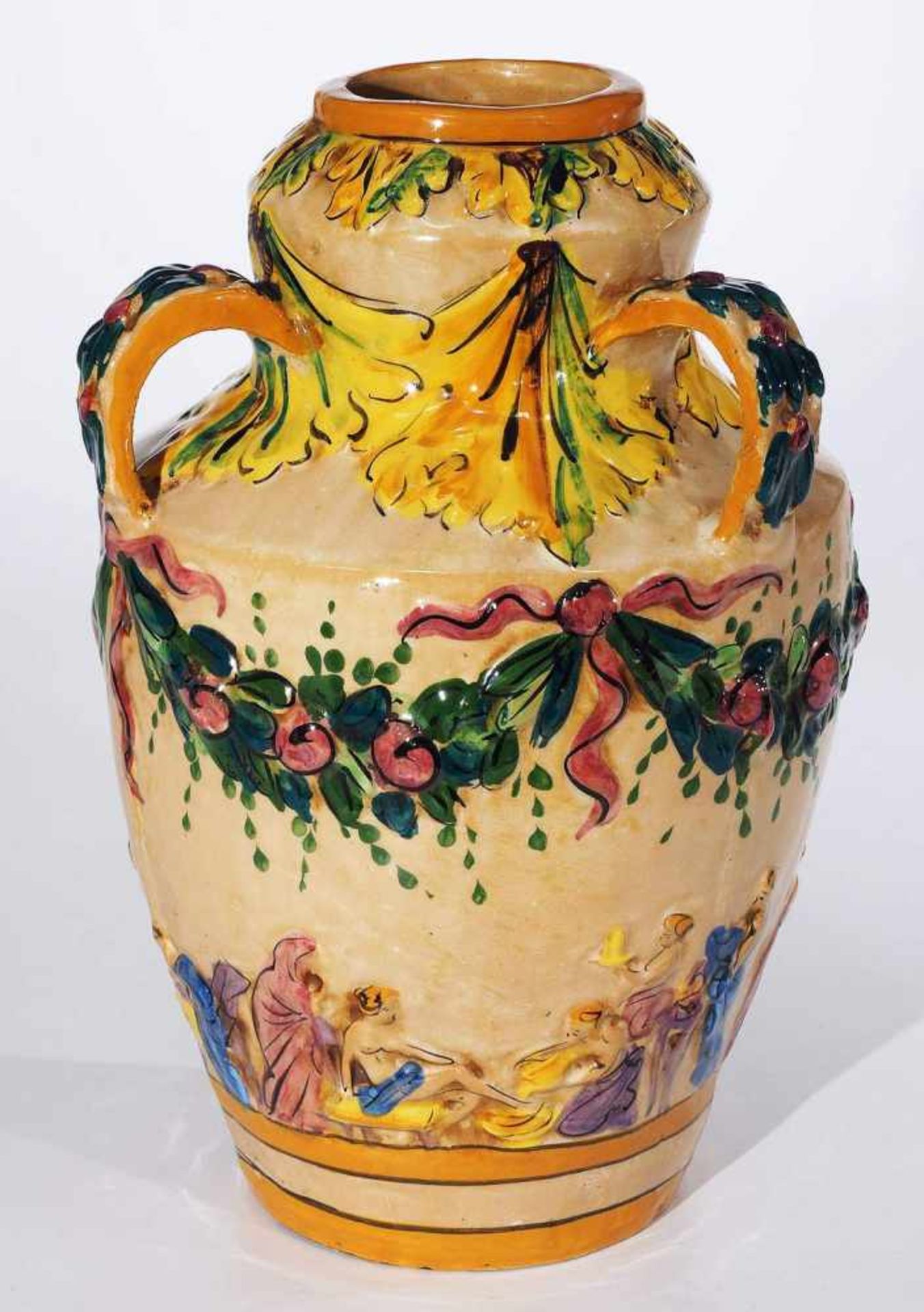 Keramik-Ziervase, um 1900. - Bild 4 aus 8