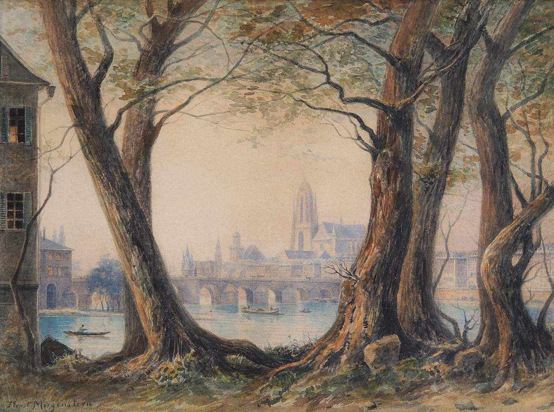 MORGENSTERN, Friedrich Ernst.MORGENSTERN, Friedrich Ernst. 1853 Frankfurt - 1919 Frankfurt. Blick - Bild 2 aus 5