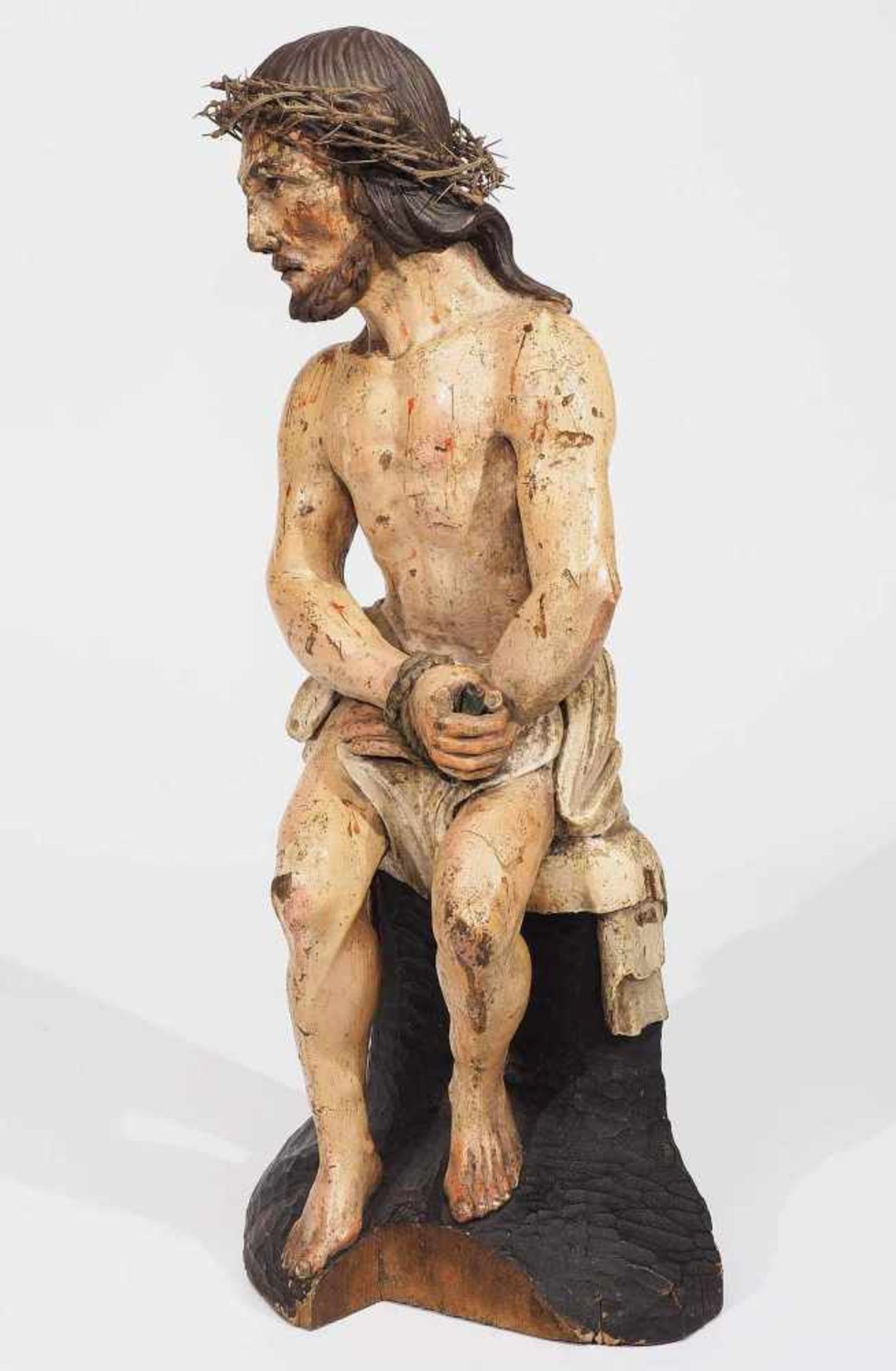 Christus in der Geisel auf Säule sitzend. Christus in der Geisel auf Säule sitzend. 19. Jahrhundert. - Bild 3 aus 7