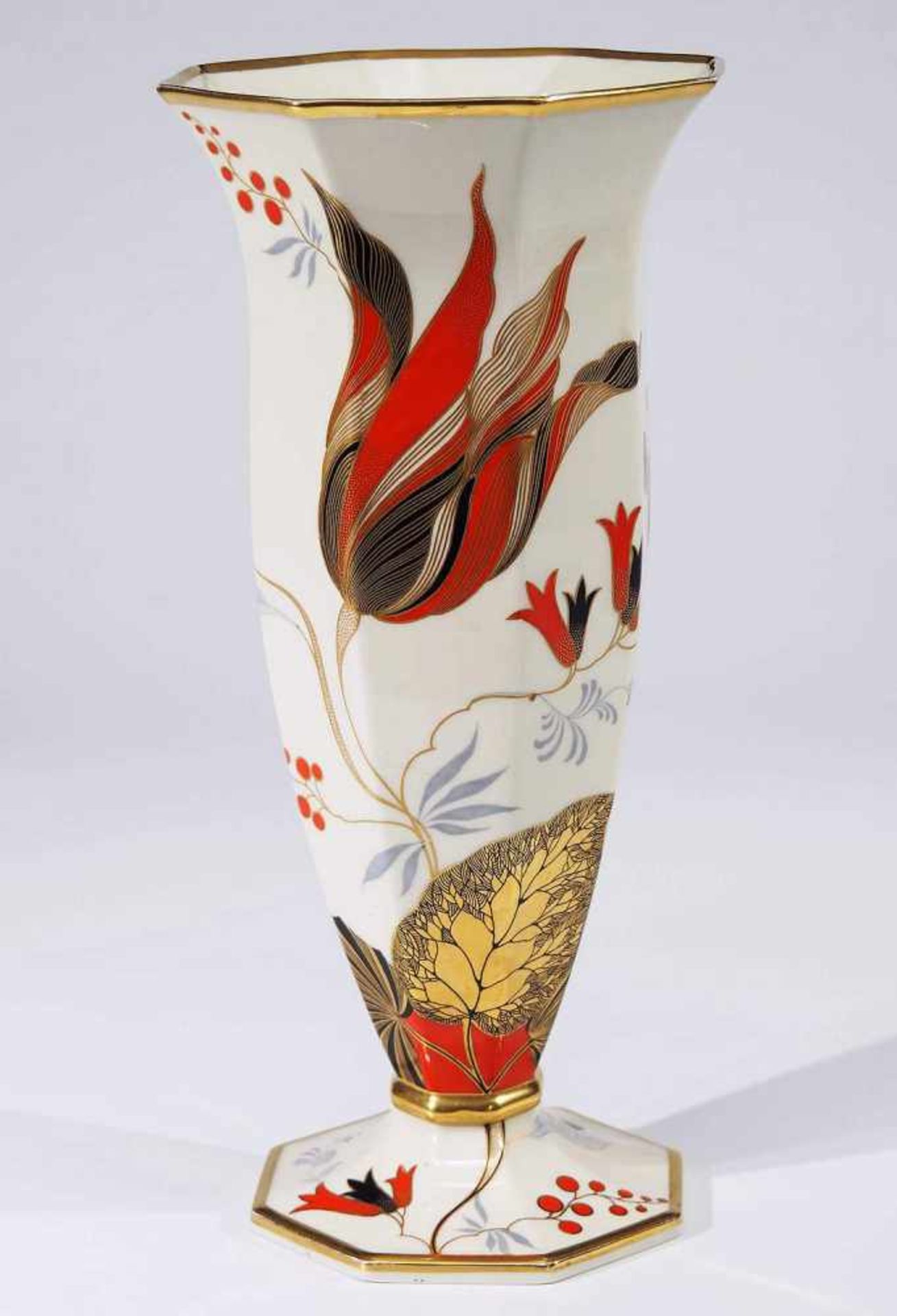 Art-Déco Vase. ROSENTHL.Art-Déco Vase. ROSENTHL. Marke 1934 - 1945. Achteckiger profilierter - Bild 2 aus 7