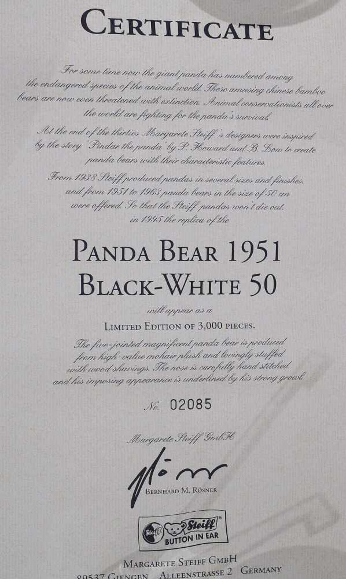 STEIFF Original Teddybär "Panda Bär schwarz-weiß, 1951". STEIFF Original Teddybär "Panda Bär - Bild 9 aus 9