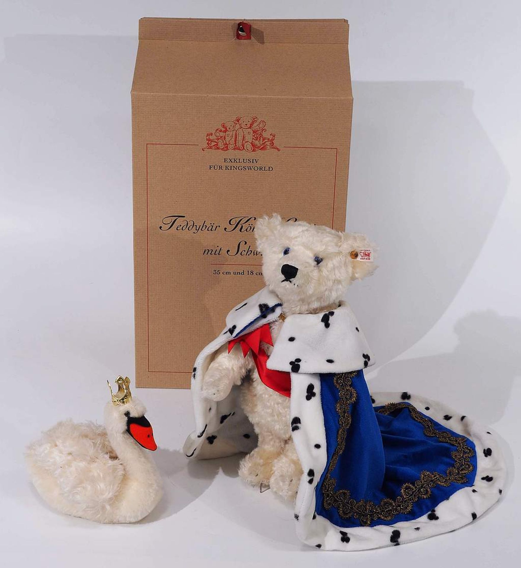 STEIFF Original Teddybär KÖNIG LUDWIG mit Schwan. STEIFF Original Teddybär KÖNIG LUDWIG mit - Bild 3 aus 10