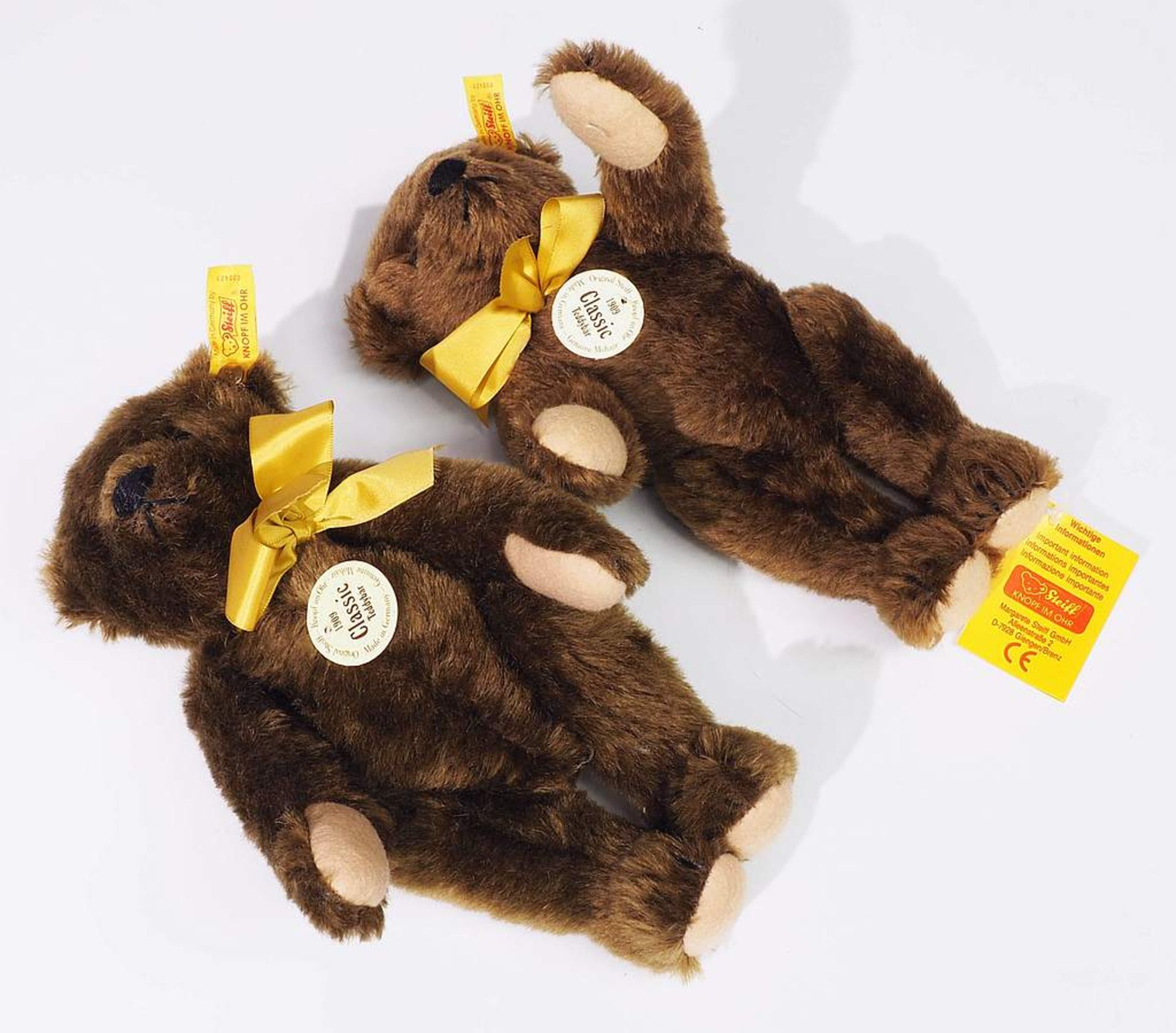 Drei Teddy-Bären. Origonal STEIFF. Drei Teddy-Bären. Original STEIFF., alle unbespielt. 1) Paar 1909 - Bild 5 aus 7