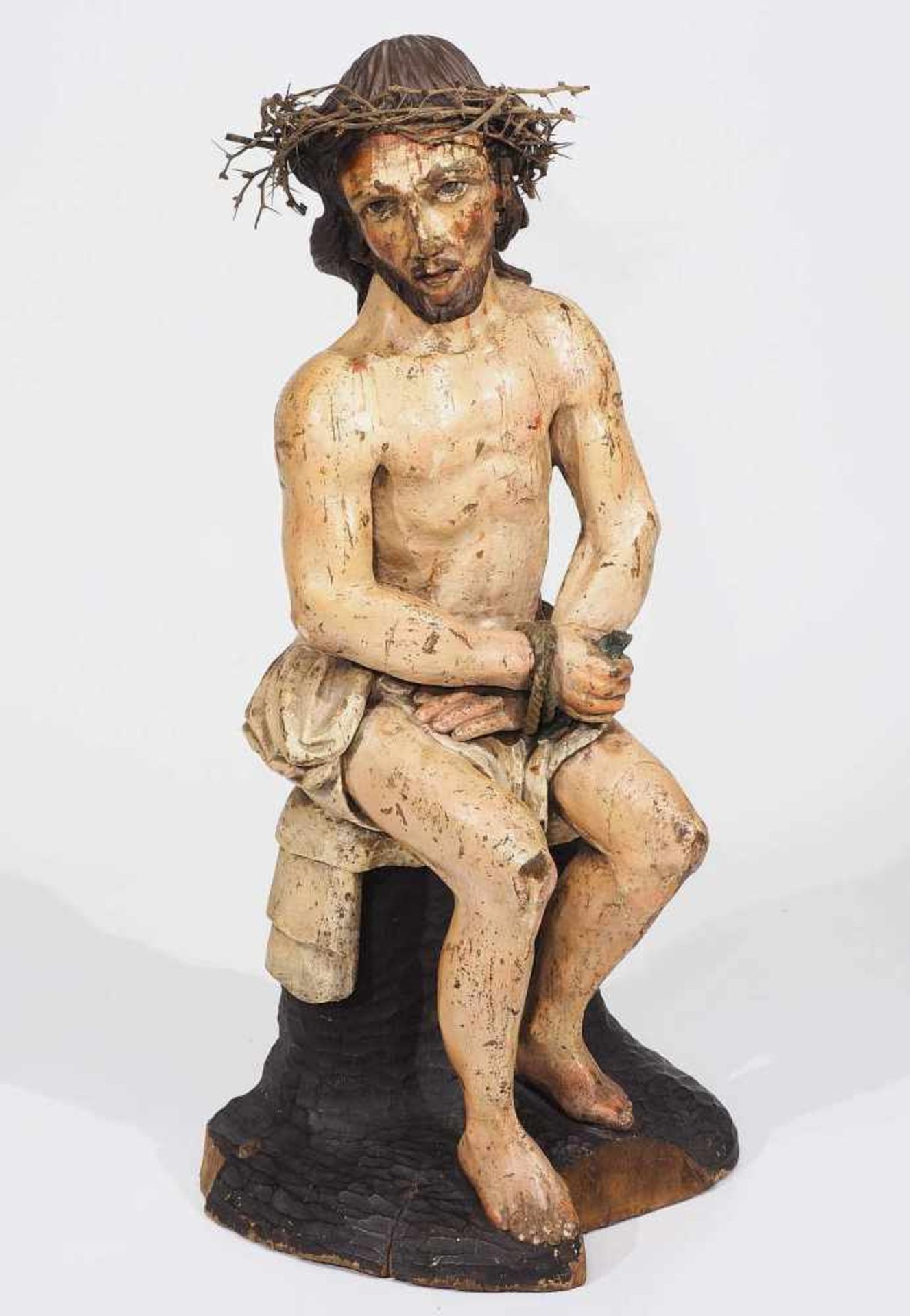 Christus in der Geisel auf Säule sitzend. Christus in der Geisel auf Säule sitzend. 19. Jahrhundert. - Bild 2 aus 7