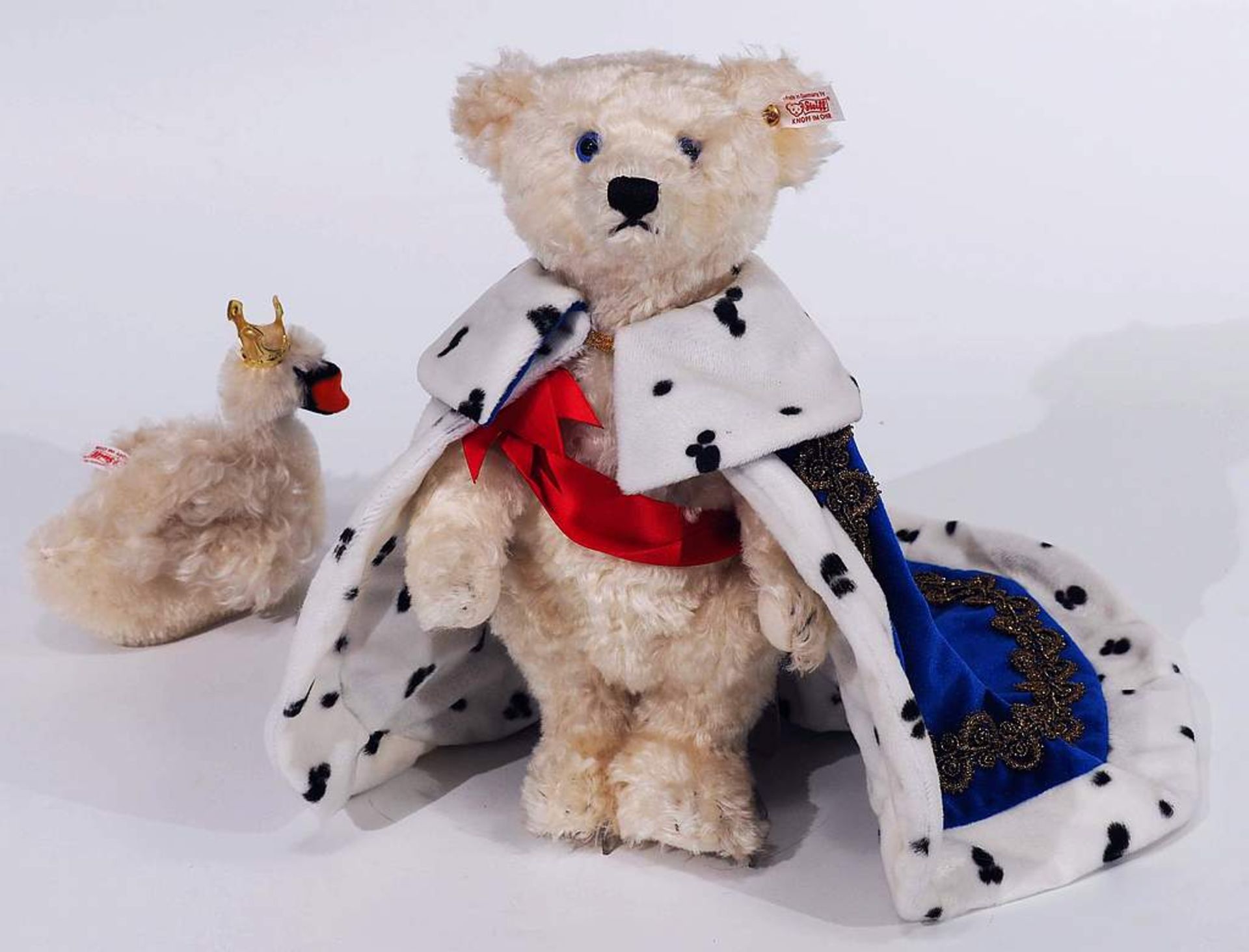 STEIFF Original Teddybär KÖNIG LUDWIG mit Schwan. STEIFF Original Teddybär KÖNIG LUDWIG mit - Bild 6 aus 10