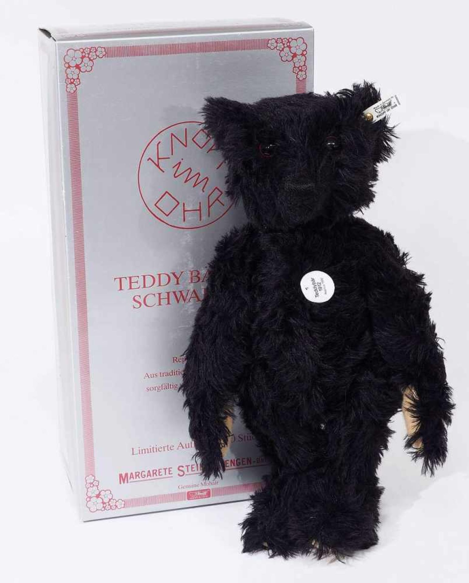 STEIFF Original Teddybär 1912, schwarz 40, Nr. 02874, Replik von 1992.STEIFF Original Teddybär 1912, - Bild 2 aus 9