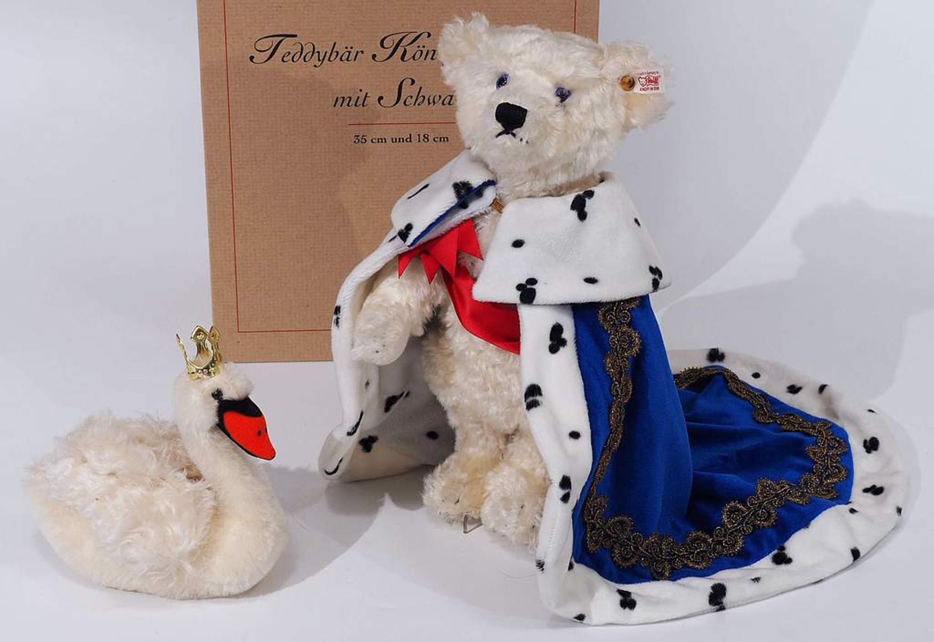 STEIFF Original Teddybär KÖNIG LUDWIG mit Schwan. STEIFF Original Teddybär KÖNIG LUDWIG mit - Bild 4 aus 10