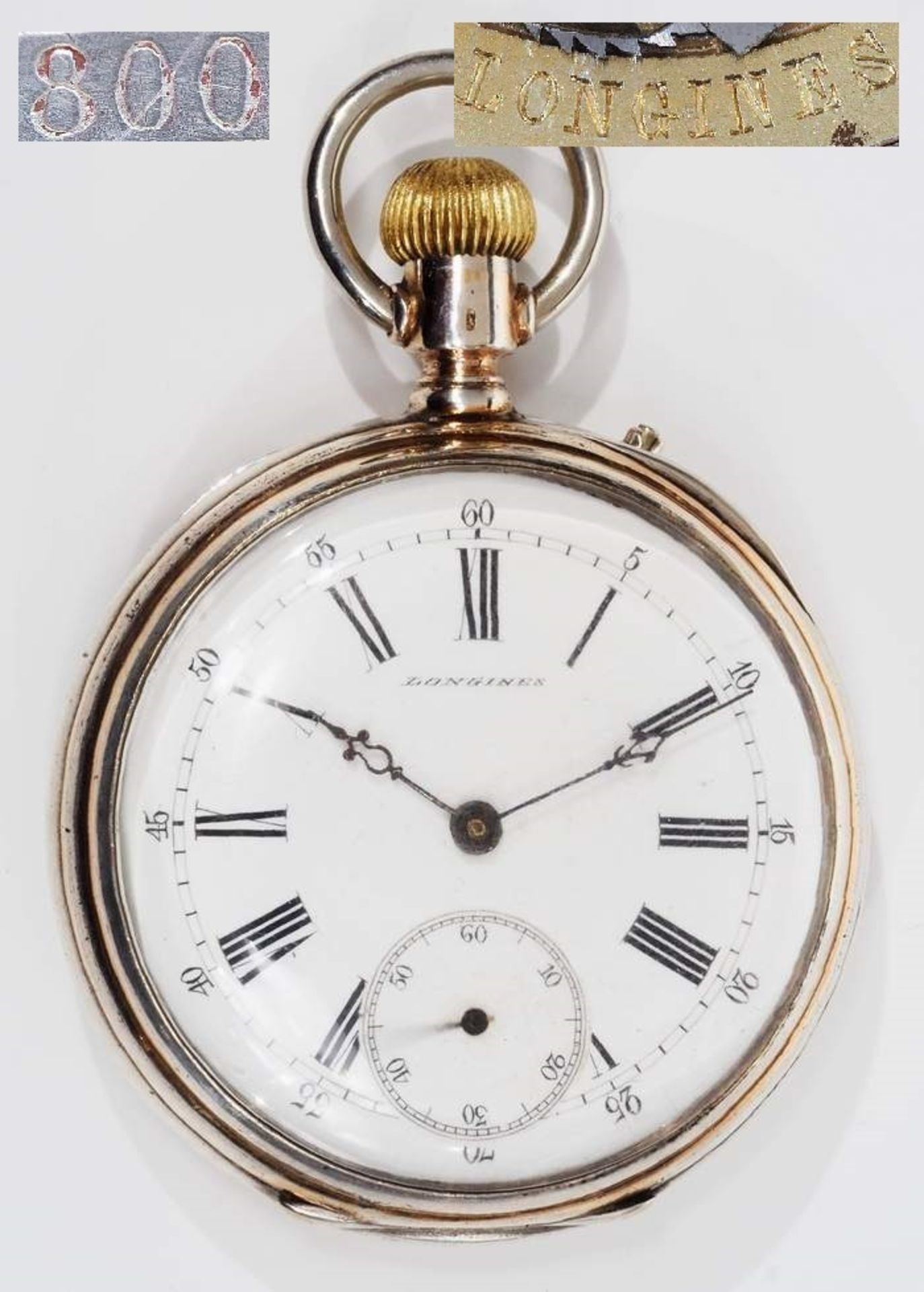 Taschenuhr "Longines", 800er Silber.