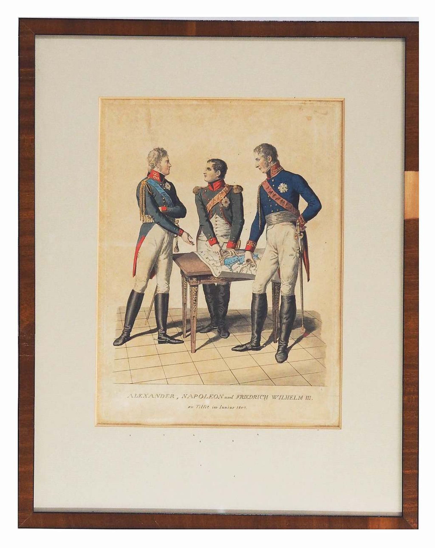 Darstellung der drei Kaiser: Alexander, Napoleon und Friedrich Wilhelm III., 1807. - Bild 3 aus 5