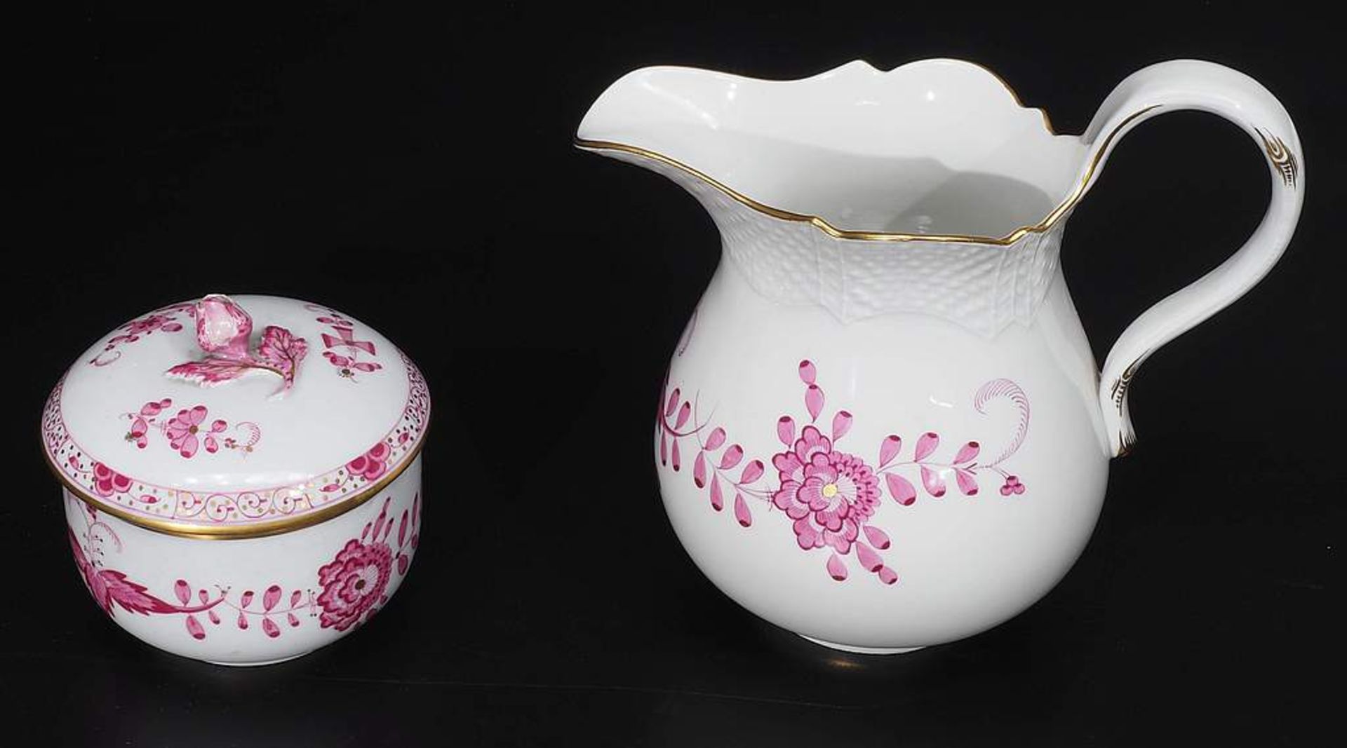 Milchkännchen, Zuckerdose, Henkeltablett. MEISSEN nach 1954. Milchkännchen, Zuckerdose, - Bild 4 aus 5