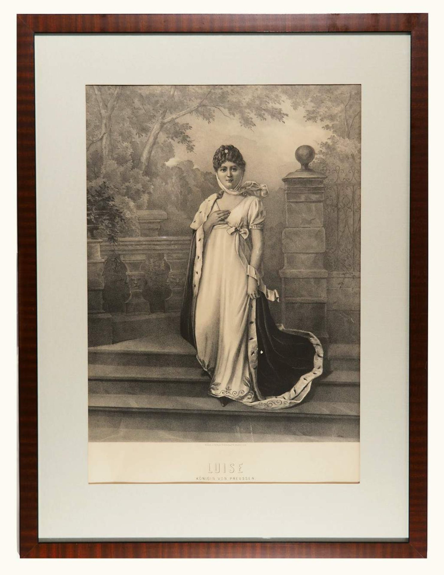 Luise Königin von Preußen, im weißen Seidenkleid mit HermelinmantelLuise Königin von Preußen, - Image 3 of 5
