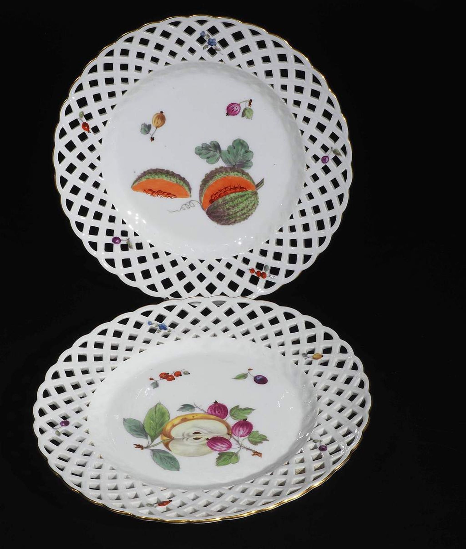 Obstteller, 6er Satz. MEISSEN Marke 1774 - 1817. Obstteller, 6er Satz. MEISSEN 1. Wahl, Marke - Bild 5 aus 6