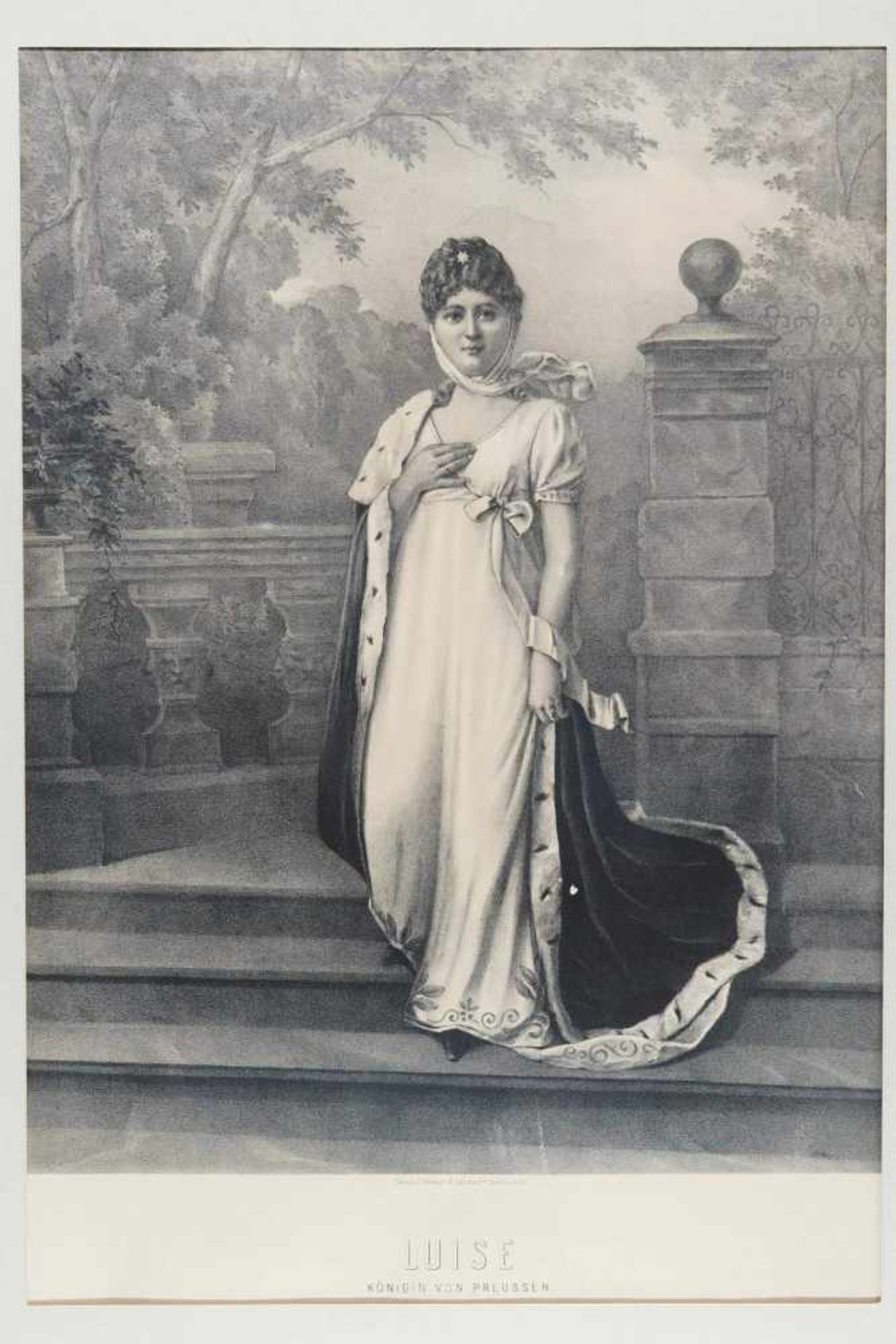 Luise Königin von Preußen, im weißen Seidenkleid mit HermelinmantelLuise Königin von Preußen, - Image 2 of 5