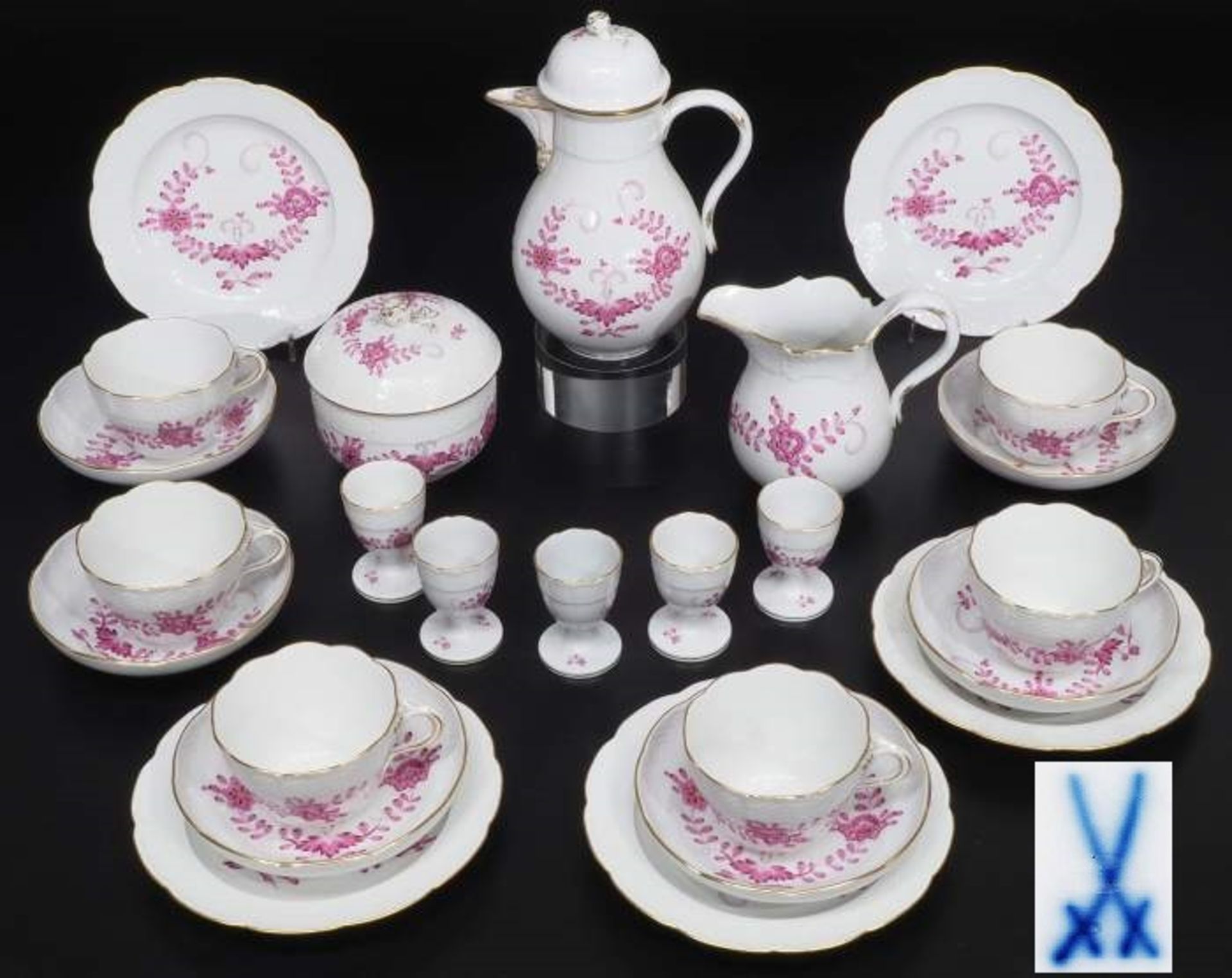 Indisch Kaffeeservice für 6 Personen. MEISSEN nach 1954. Indisch Kaffeeserivce für 6 Personen.