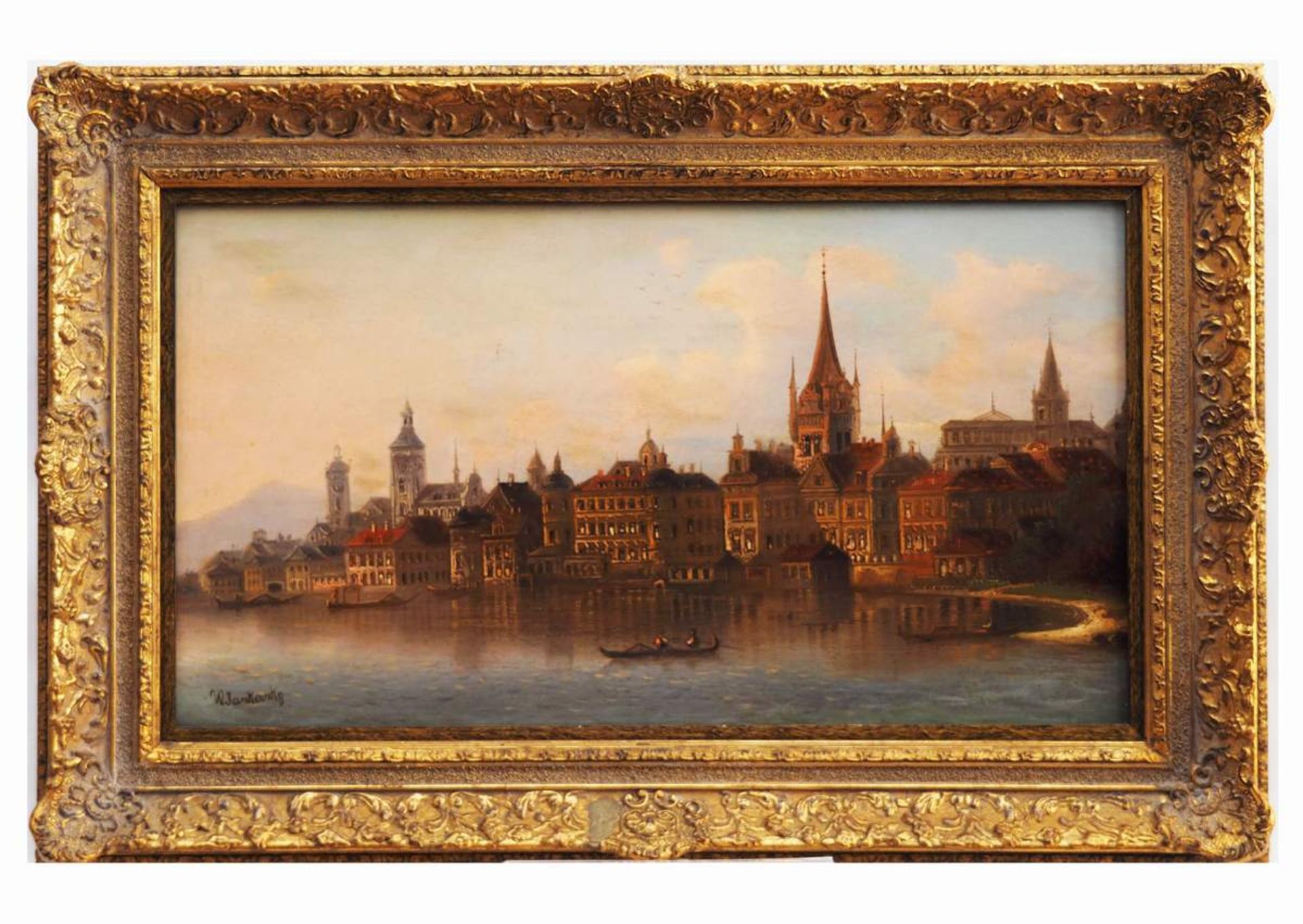 JANKOWSKI, Johann Wilhelm. JANKOWSKI, Johann Wilhelm. c. 1825 - 1870. Mittelalterliche Stadt - Bild 3 aus 6